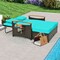 Outdoor Wicker Daybed with Folding Panels and Storage Ottoman